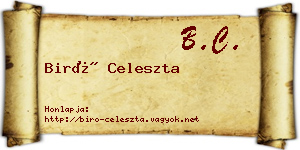 Biró Celeszta névjegykártya